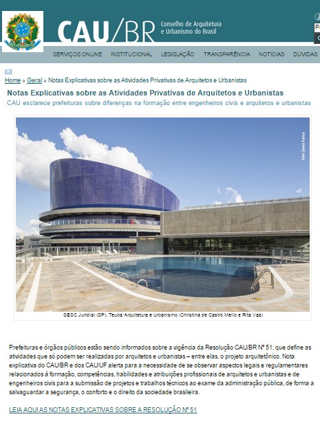 Fonte: http://www.caubr.gov.br/?p=43515  